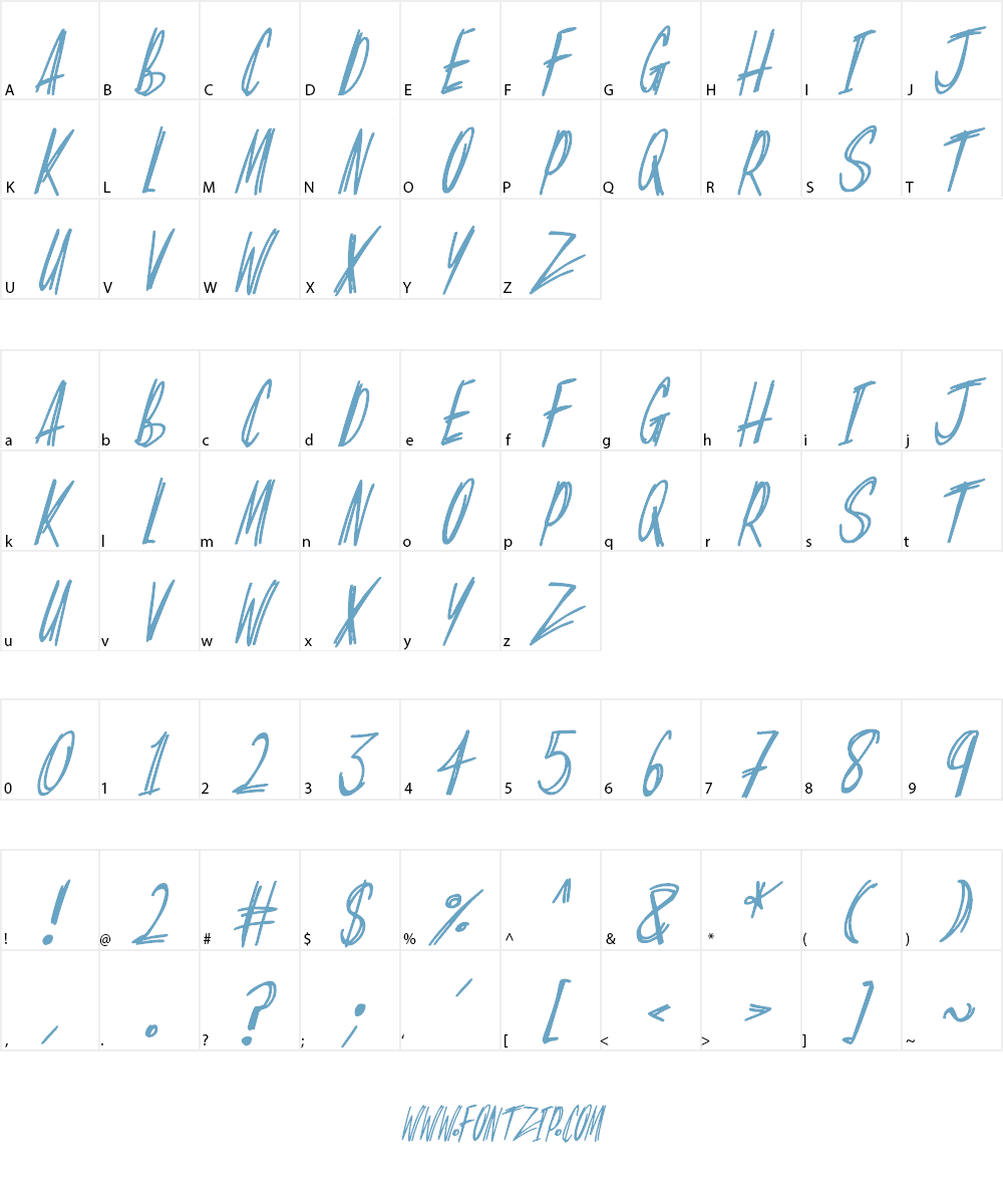 Slenderscratch Font Character